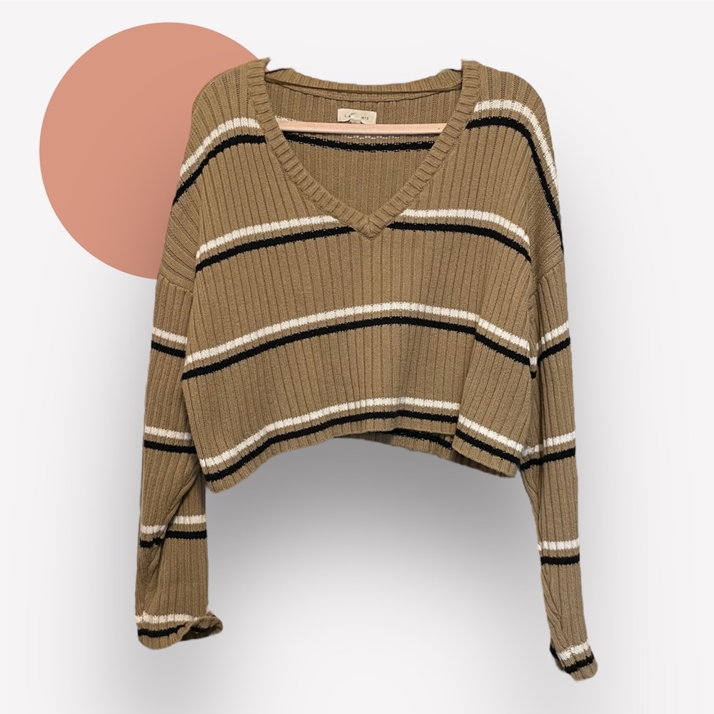 LA Hearts by PacSun Women's Black and Brown Crop-top